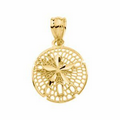 14K Yellow Sand Dollar Pendant